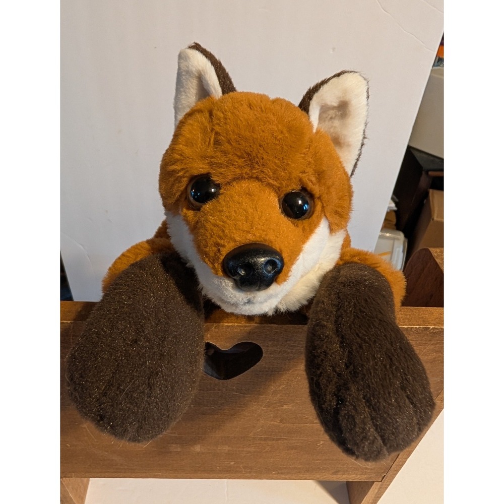 FAO Schwarz Realistic Red Fox Plush Stuffed Animal Woodland Brown Orange 18"